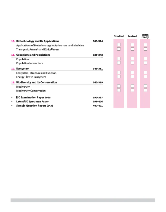 ISC All in One Biology Class 12 Exam 2026 | With Topic & Chapter Exercises, Exam Pattern Questions, Specimen & Sample Papers with Board's Questions Upto 2025 - Image 3