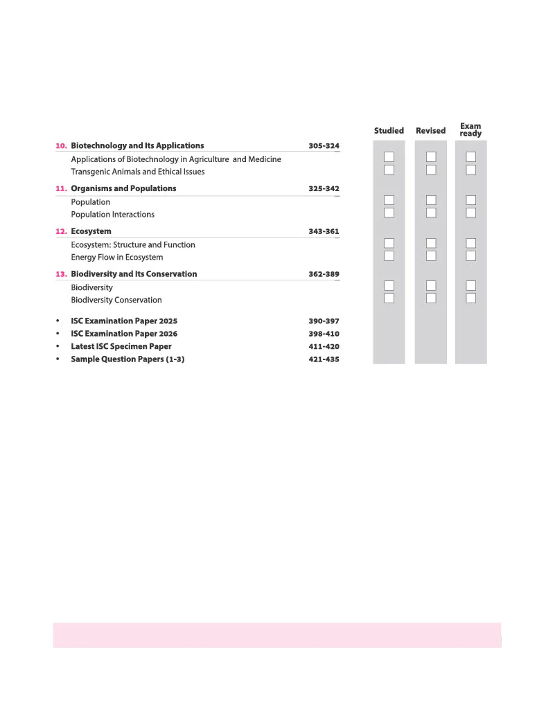 ISC All in One Biology Class 12 Exam 2027 | Complete Study Guide with Internal Assessment | Theory, Chapter Exercises, Sample Papers & Exam Questions - Image 5