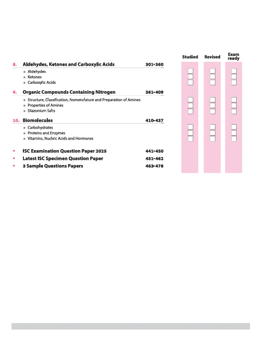 ISC All in One Chemistry Class 12 Exam 2026 | With Topic & Chapter Exercises, Exam Pattern Questions, Specimen & Sample Papers with Board's Questions Upto 2025 - Image 3