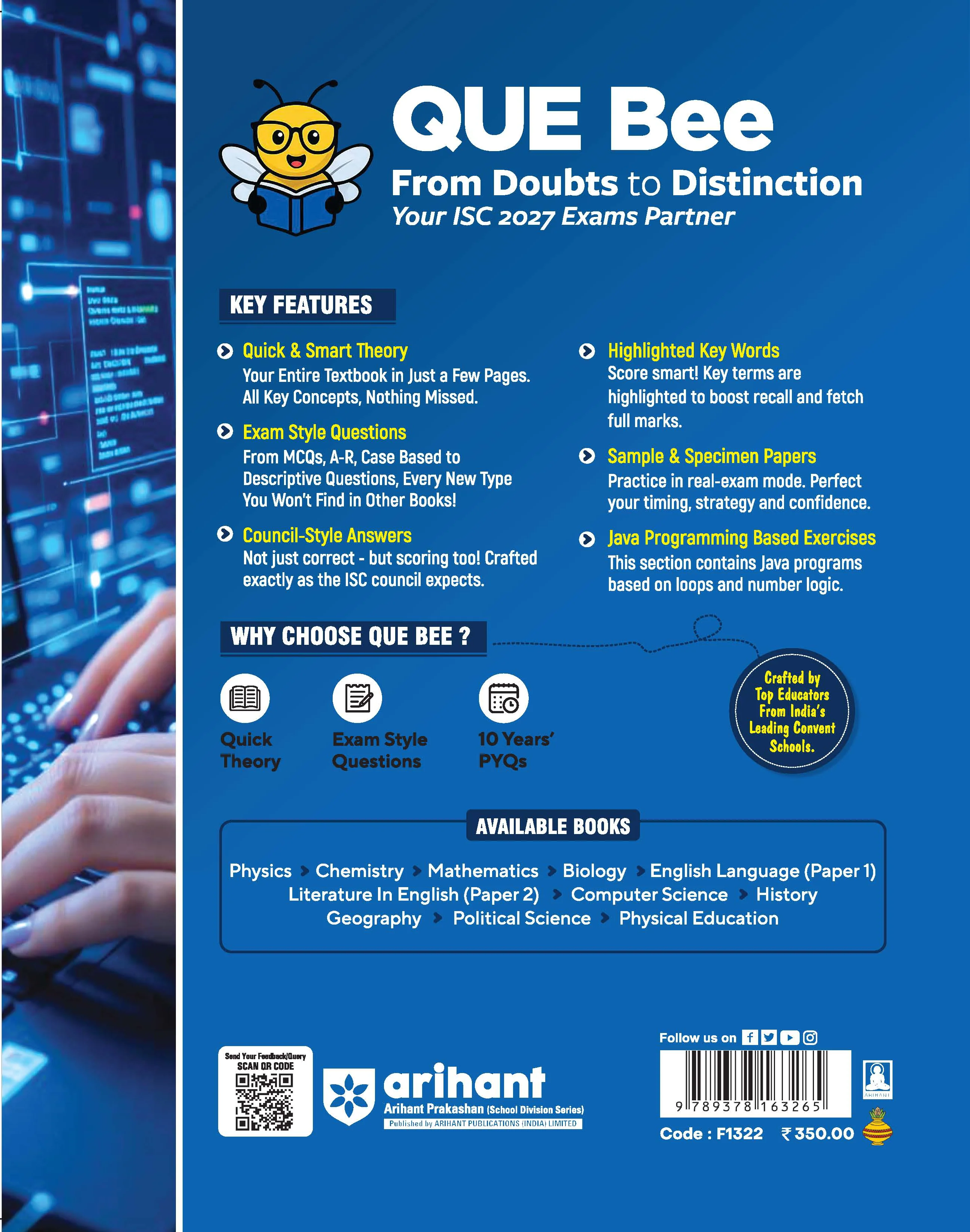 ISC Computer Science Class 12 Exam | Quick Theory, Exam Pattern Questions & Sample Papers | As per Latest ICSE Syllabus | Que Bee 2nd Edition - Image 11