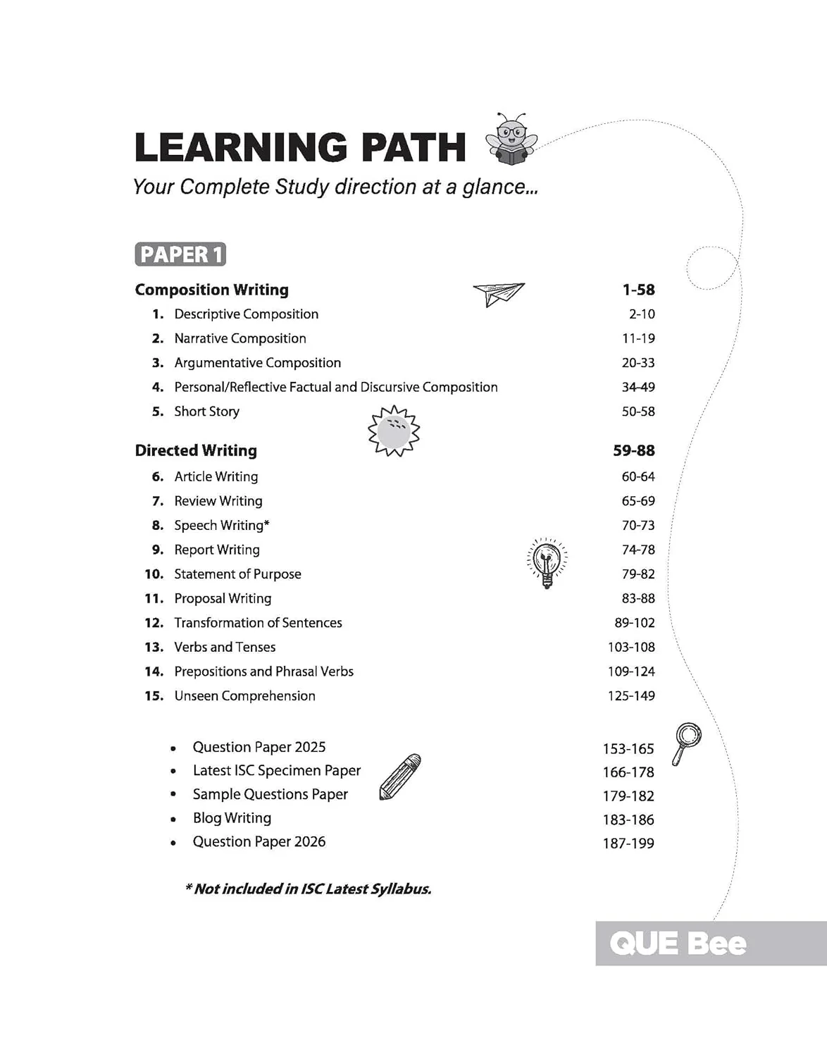 ISC English Language (Part 1) Class 11 & 12 Exam | Quick Theory, Exam Pattern Questions & Sample Papers | As per Latest ICSE Syllabus | Que Bee 2nd Edition - Image 5