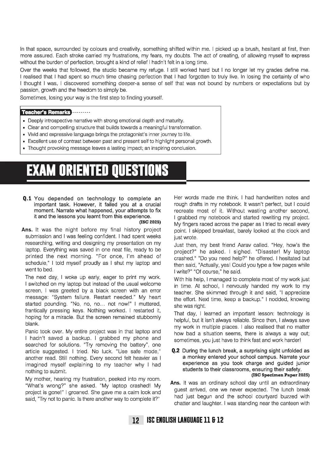 ISC English Language (Part 1) Class 11 & 12 Exam | Quick Theory, Exam Pattern Questions & Sample Papers | As per Latest ICSE Syllabus | Que Bee 2nd Edition - Image 9