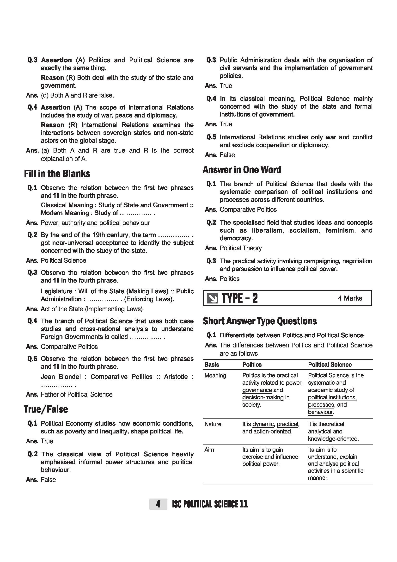ISC Political Science Class 11 Exam | Quick Theory, Exam Pattern Questions & Sample Papers | As per Latest ICSE Syllabus | Que Bee 2nd Edition - Image 9