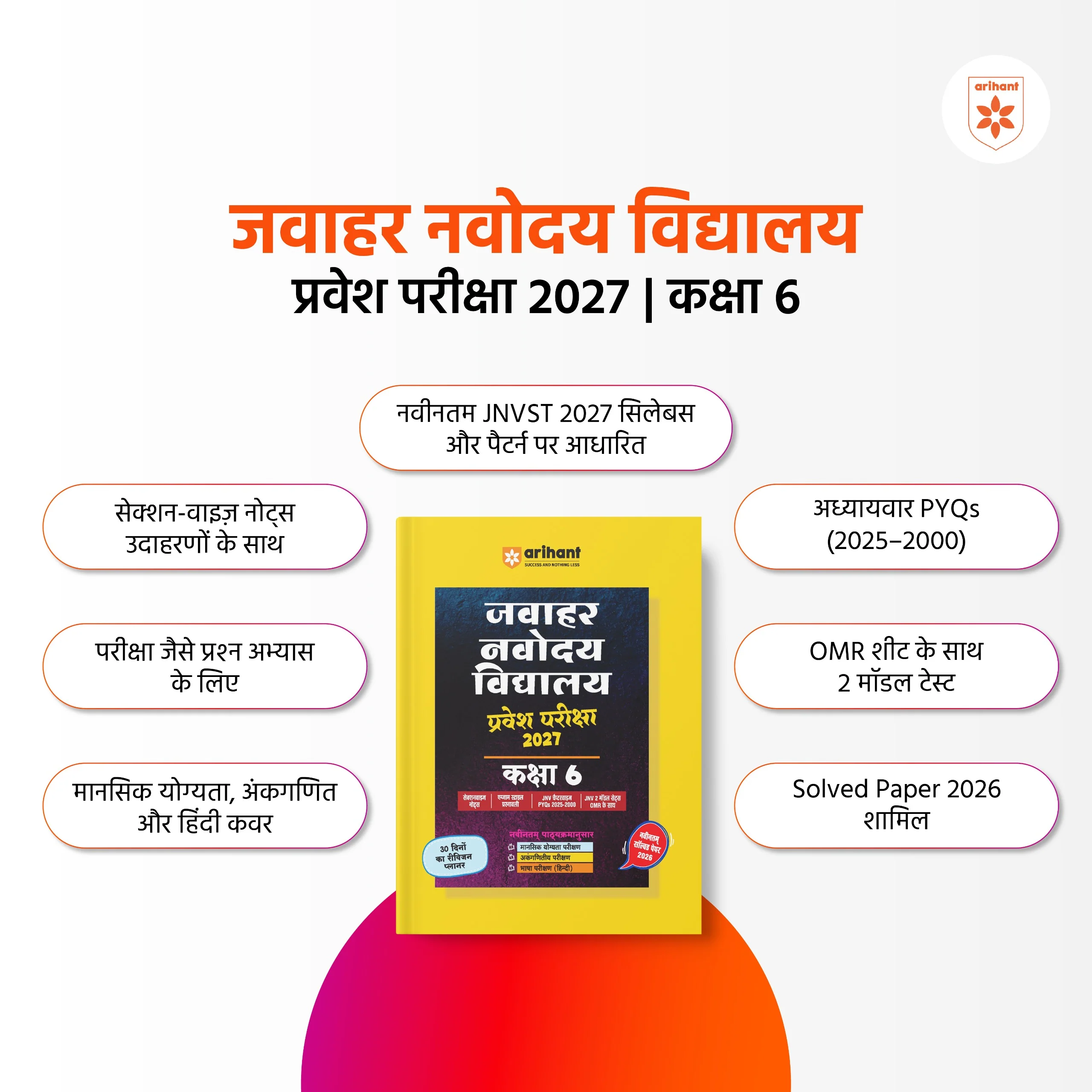 Jawahar Navodaya Vidyalaya Class 6 Entrance Exam 2027 | Study Guide As per Latest Syllabus | Includes Section-wise Notes, Exam-Style Questions, PYQs 2000–2025, Model Test Sets with OMR & Latest Solved Paper 2026 | Hindi Medium - Image 2