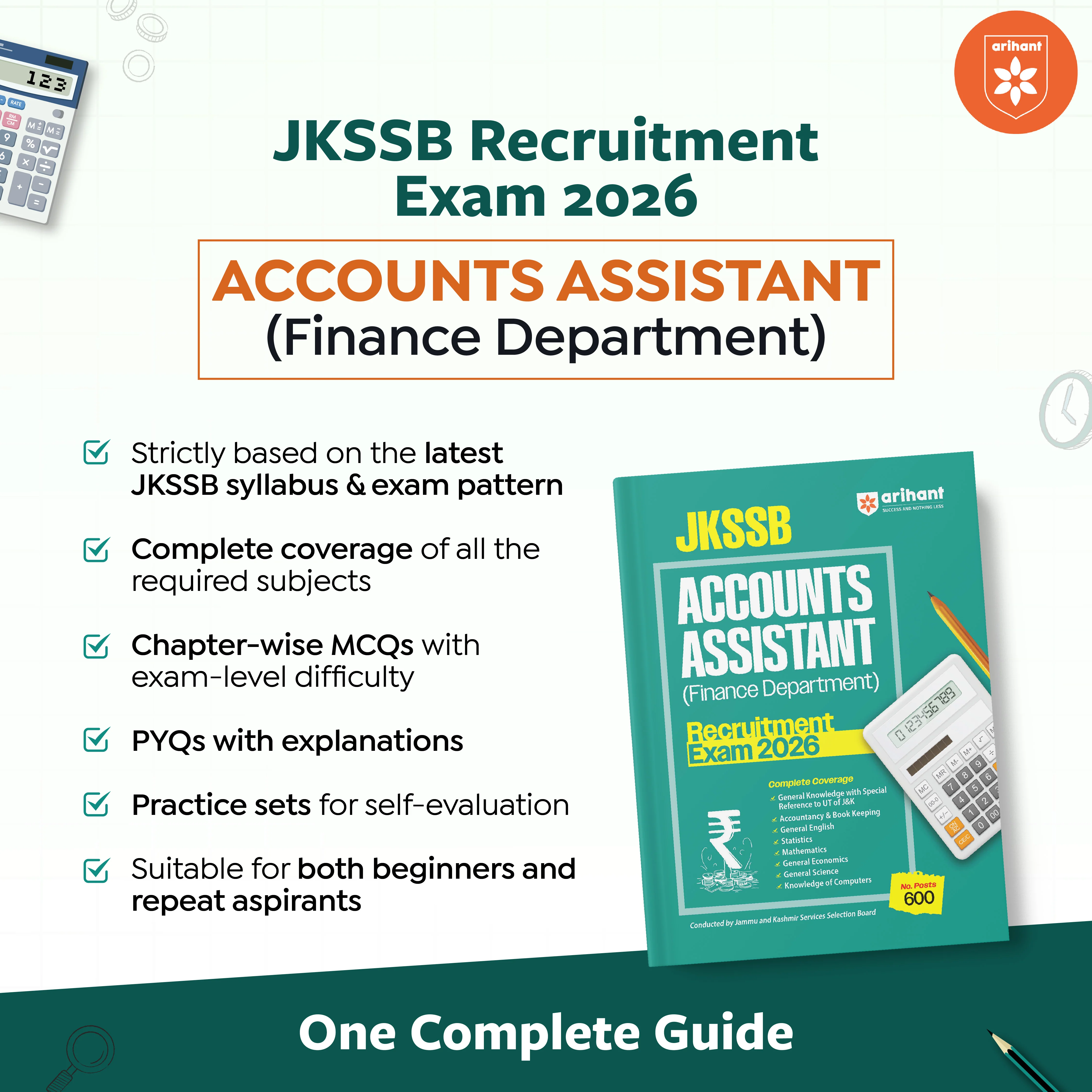 JKSSB Accounts Assistant (Finance Department) Recruitment Exam 2026 | Complete Study Guide | Accountancy, GK (UT of J&K), Maths, English, Economics & Computers - Image 2