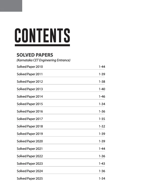 Karnataka CET Engineering Entrance 16 Years  Solved Papers (2025-2010) | Physics, Chemistry & Mathematics | English Medium - Image 2