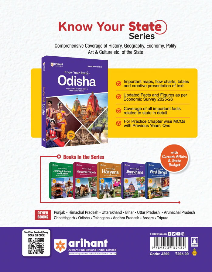 Know Your State Odisha | Highly Useful for OPSC, OSSC & Other Exams | Practice MCQs, PYQs & Budget 2026-27 | With Coloured MAP - Image 9