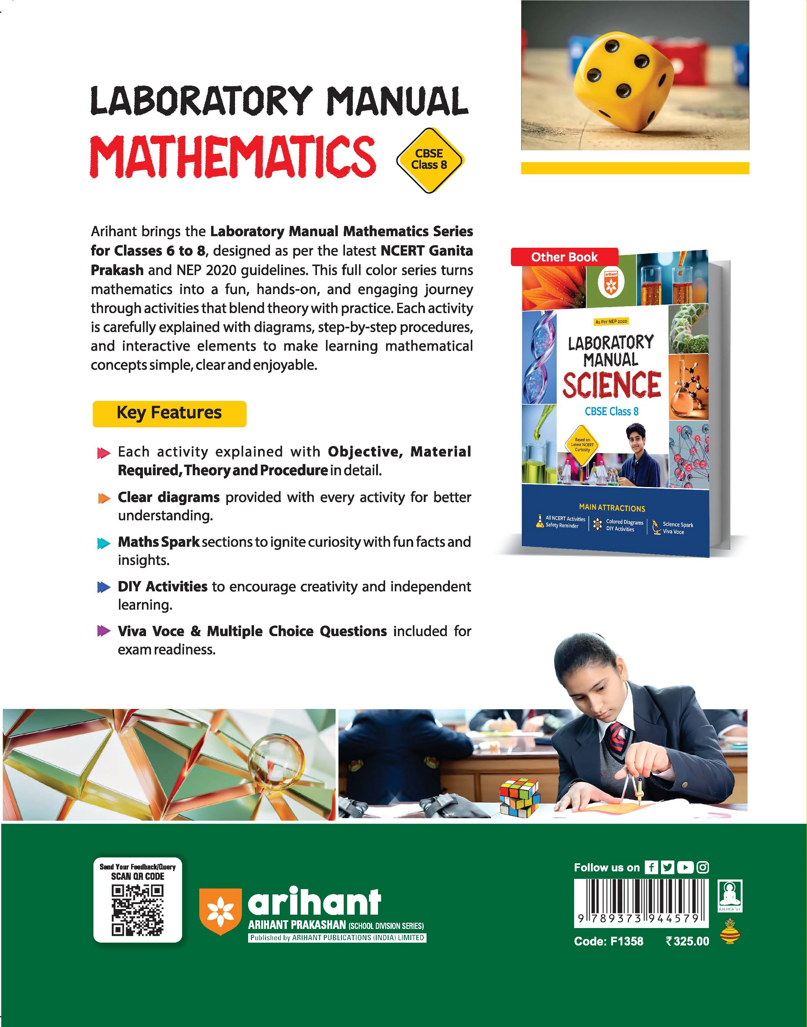 Lab Manual Mathematics CBSE Class 8 | Based on New NCERT Ganita Prakash (Part 1 & 2) | Colour Diagrams, DIY Activities & NCERT Experiments | NEP 2020 Edition - Image 2
