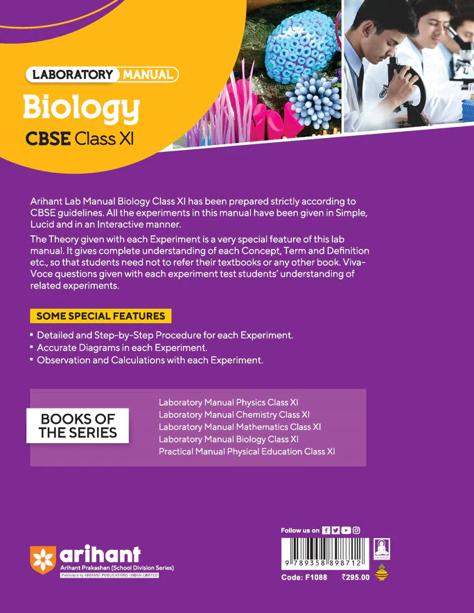 Laboratory Manual CBSE - Biology Class 11th - Image 2