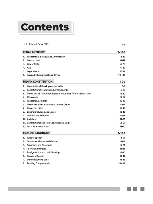 LLB Entrance 2026 LAWSPRINT | Highly Useful for NLU, NLSIU, RMNLU, MNLU,DU, IPU, BHU and Other National Law University | English Medium - Image 2