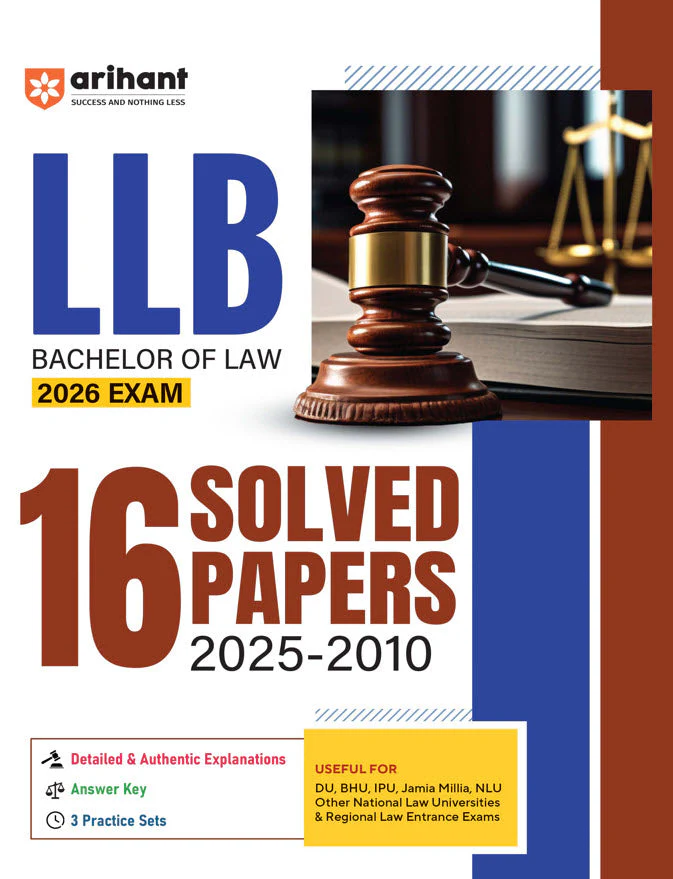 LLB Entrance Exam 2026 | 16 Solved Papers (2025-2010) | Useful for NLU, DU, BHU, & Other National Law University