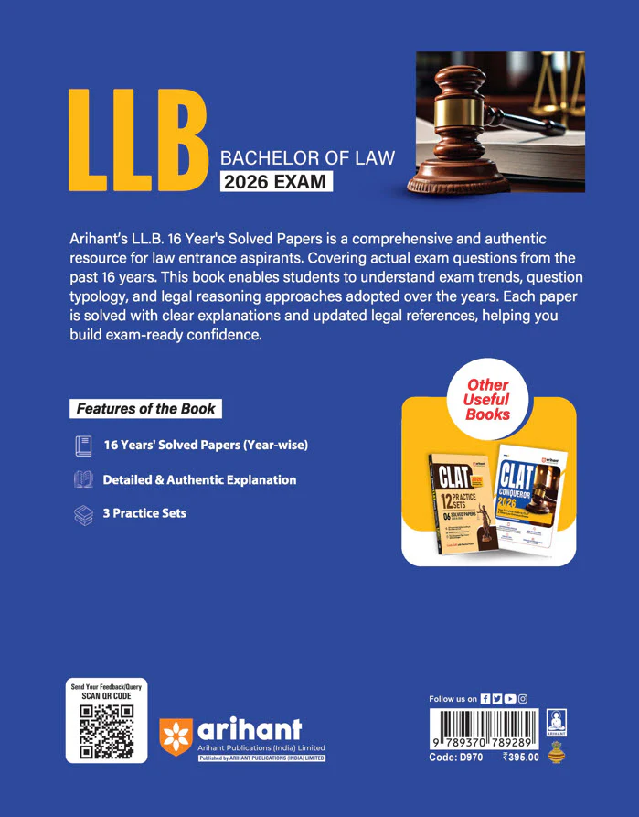 LLB Entrance Exam 2026 | 16 Solved Papers (2025-2010) | Useful for NLU, DU, BHU, & Other National Law University - Image 2