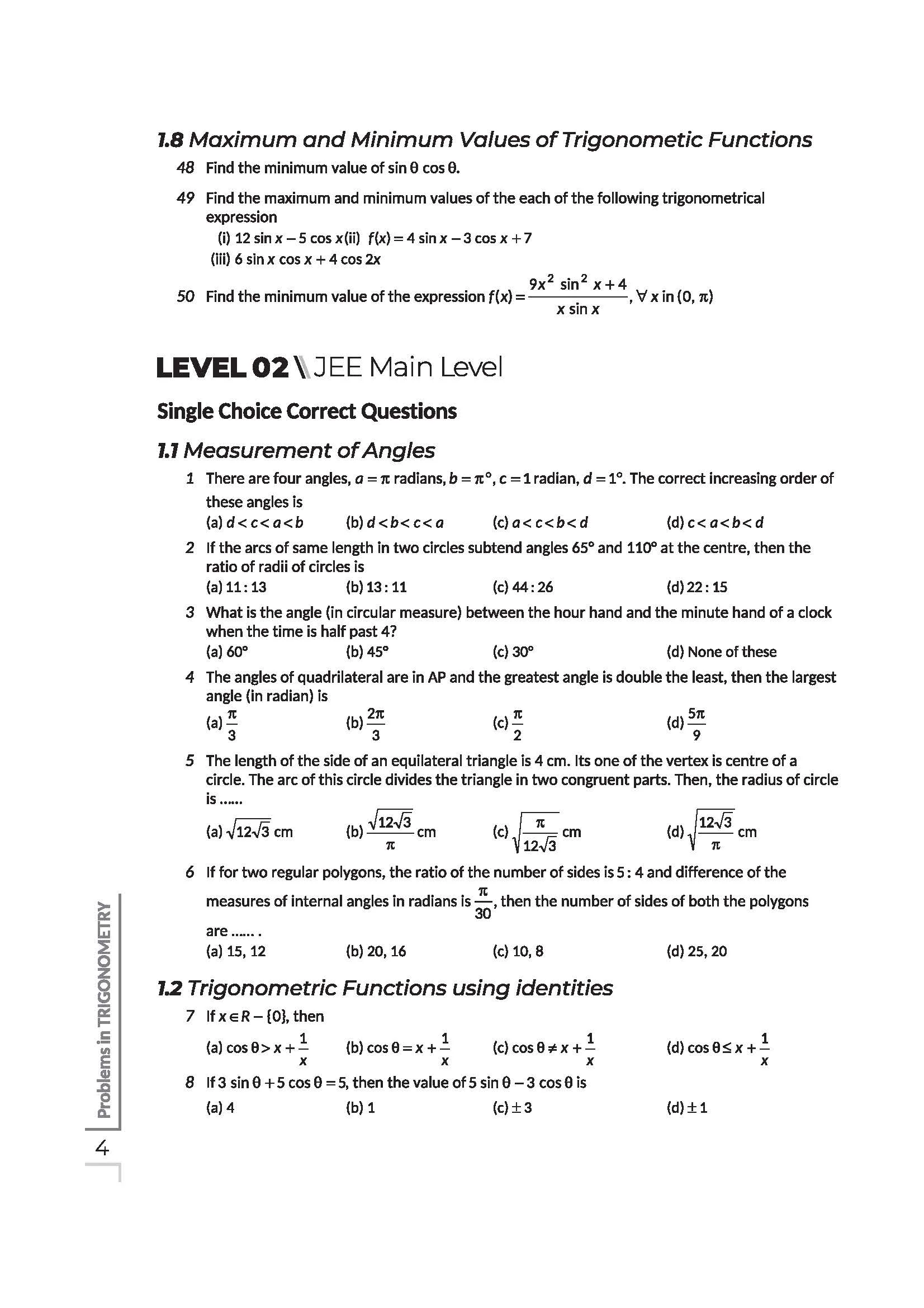 Navigator Series JEE Main & Advanced 2027 – Trigonometry | 1200+ Problems | Trigonometric Functions, Identities, Equations, Heights & Distances, Inverse Trigo | 3-Level Exercises with PYQs - Image 8