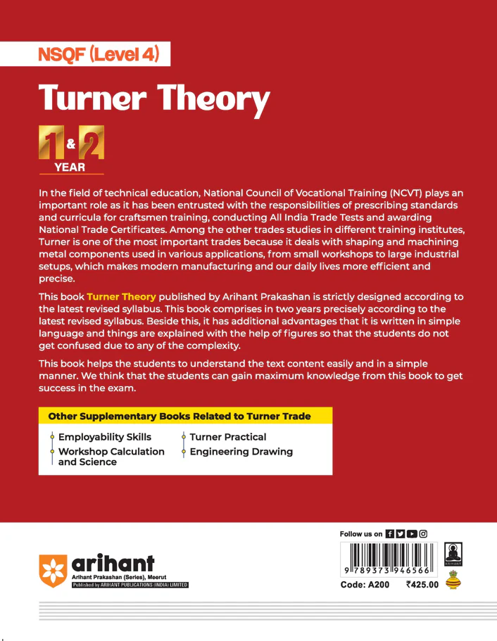 NSQF (Level 4) Turner Theory| 1st & 2nd Year ITI Students | Bharat Skills CBT & NIMI Pattern Based | Completely Revised Latest Syllabus Edition - Image 2