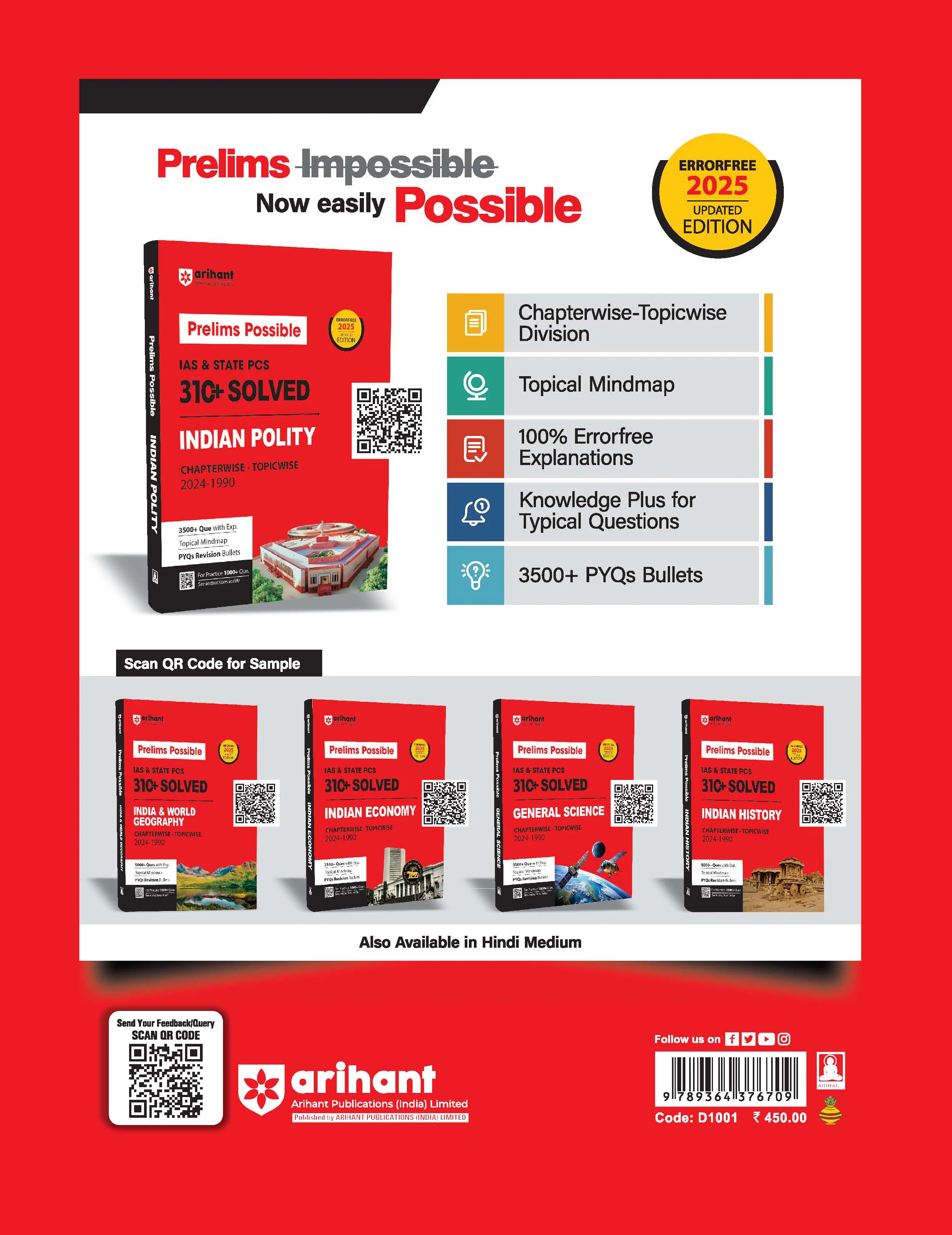 Prelims Possible IAS & State PCS Pre Exam Indiaan Polity | 310+ Solved Papers Chapterwise-Topicwise (2024-1990) | Revised Edition 2025 | English Medium - Image 2