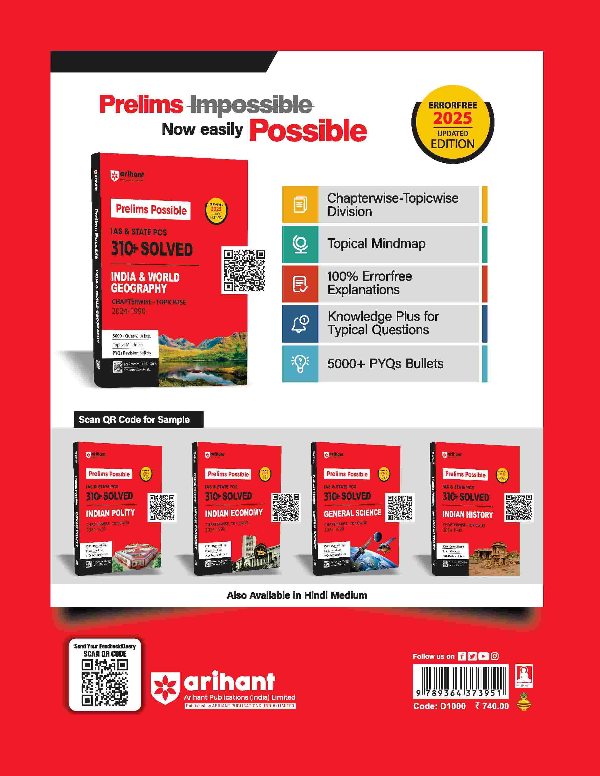 Prelims Possible IAS & State PCS Pre Exam India & World Geography | 310+ Solved Papers Chapterwise-Topicwise (2024-1990) | Revised Edition 2025 | English Medium - Image 2