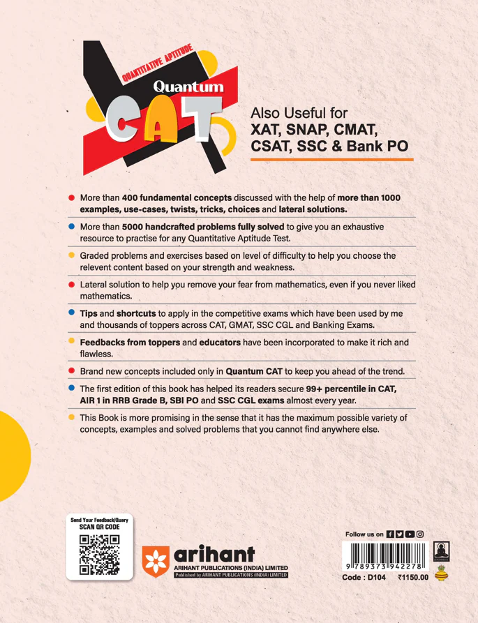 Quantum CAT (Quantitative Aptitude) | CAT, XAT, SNAP, CMAT, CSAT, SSC & Bank PO Exams | 5000 handcrafted problems fully solved, Tips & shortcuts by Sarvesh K Verma - Image 10