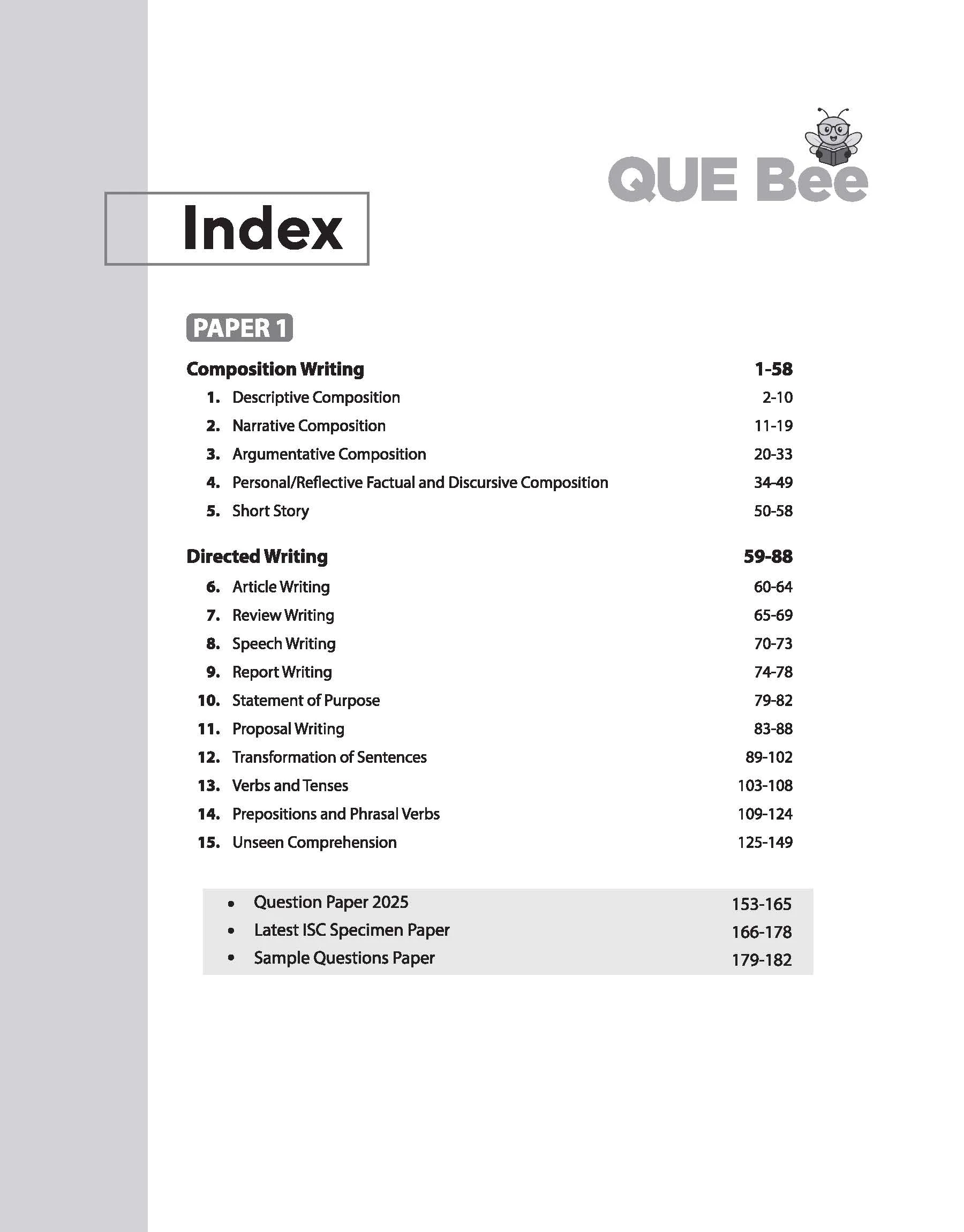 ISC Que Bee English Language (Paper 1) Class 11 & 12 | Quick Theory, Specimen & Sample Papers, 10 Years' PYQs - Image 3