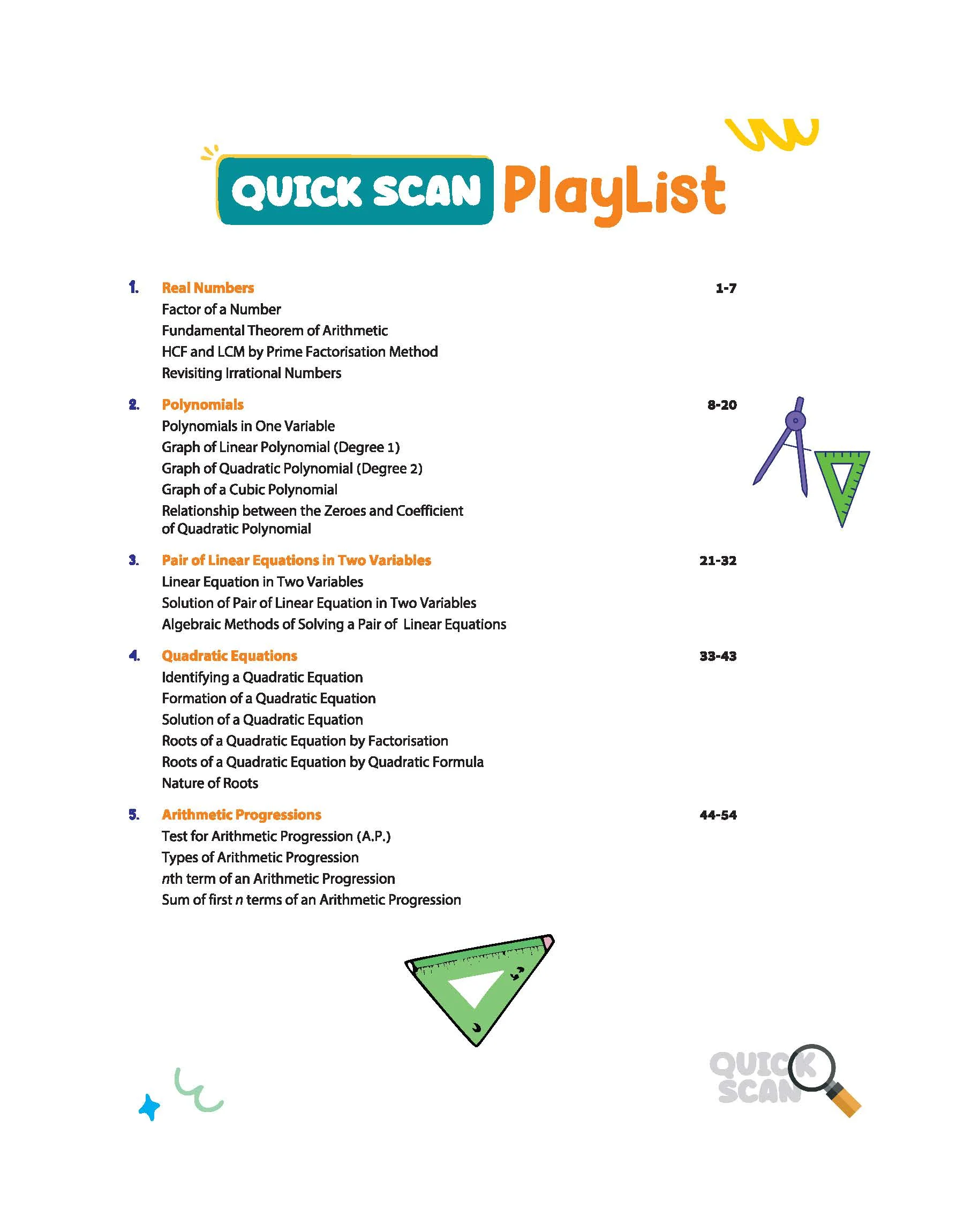 Quick Scan Mathematics | CBSE Class 10 | Fast Revision Notes for High Scores | NCERT Theory, Handwritten Notes, Flow Charts & Tables, 3D Images | Based on Latest CBSE Syllabus - Image 2