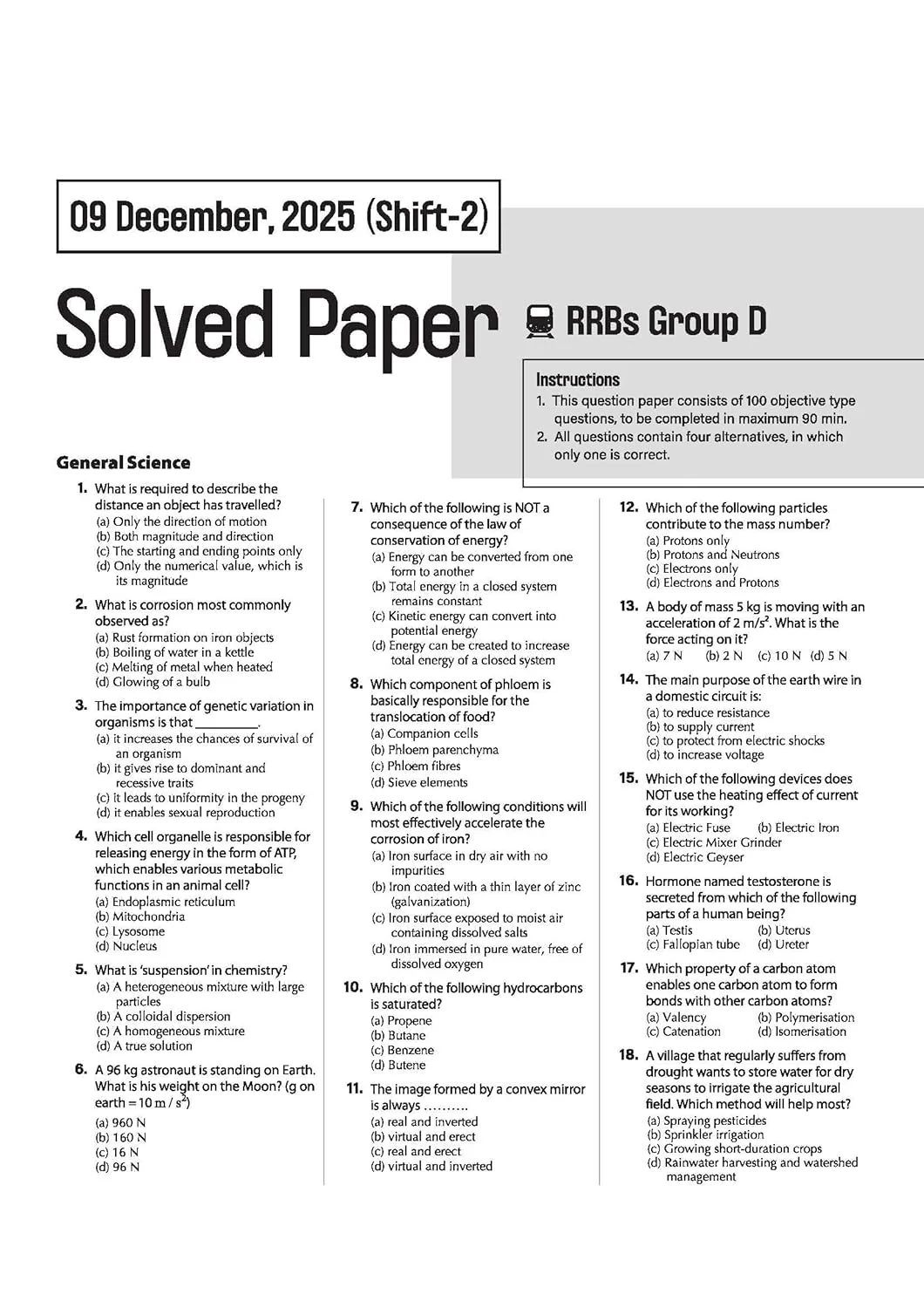 RRB Group-D Computer Based Test 2026 | 35 Solved Papers (2025, 2022, 2018) | 100% Detailed Solutions | Dhurandhar Series - Image 5