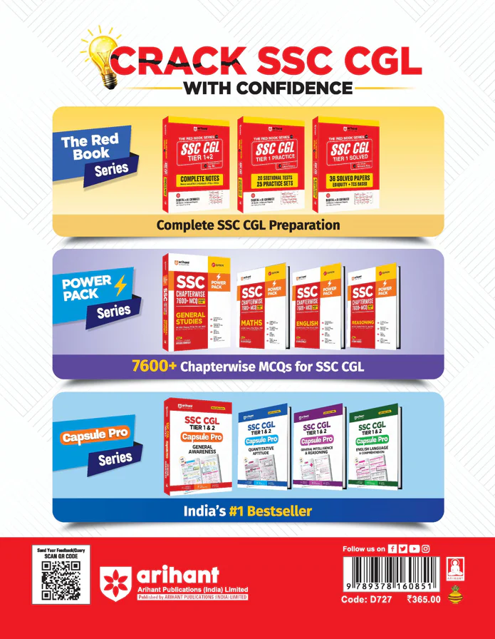 SSC CGL Tier-1 2026 Practice Book | 20 Sectional Tests & 25 Practice Sets | 3000+ Questions & Cheat Sheet | Digital + AI Connected 10 Mock Tests + FREE 1 Year Current Affairs - Image 9
