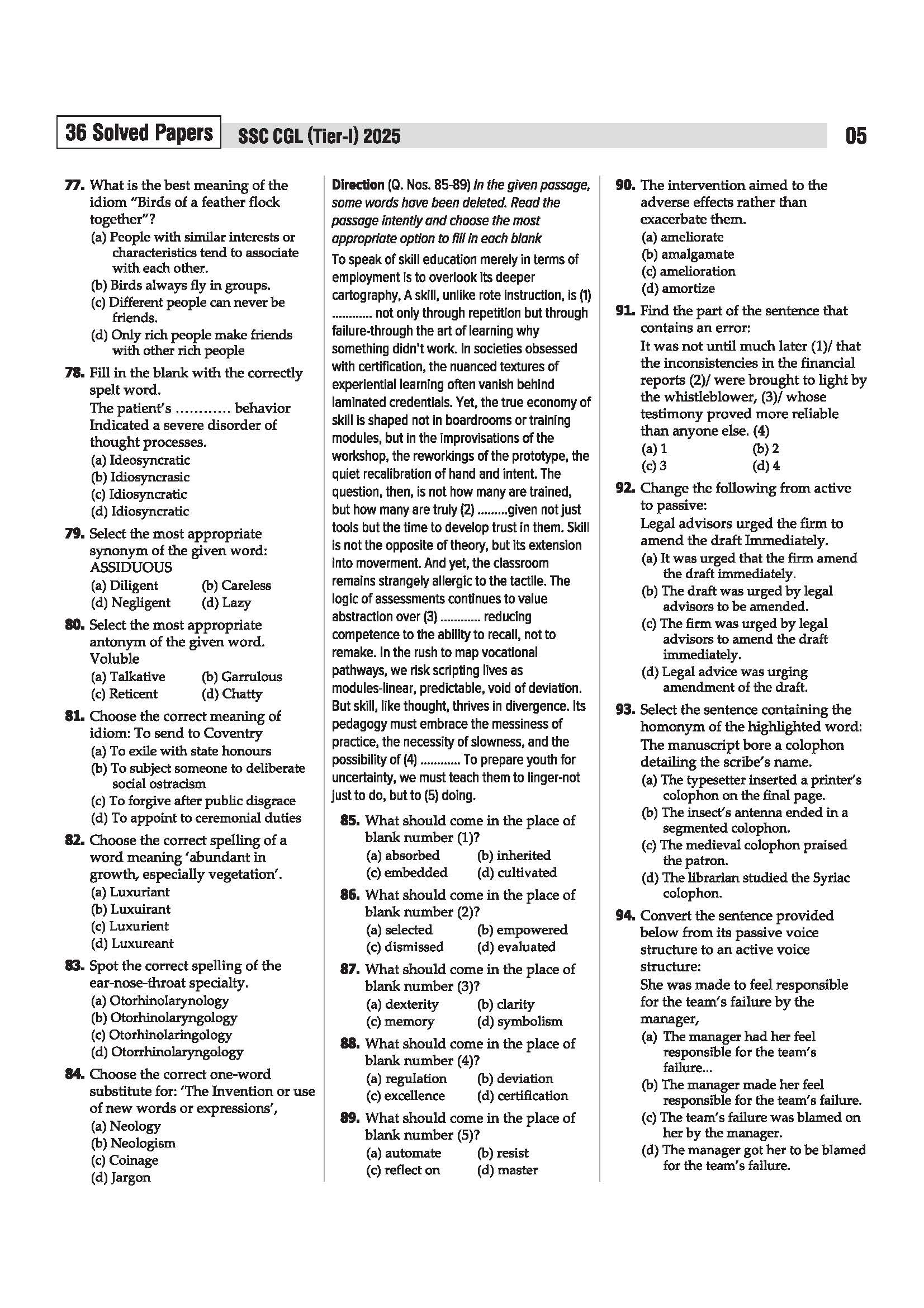 SSC CGL (Tier 1) Exam 2026 | 36 Solved Papers (Eduquity + TCS Based) | 3600+ Questions, Official Answer Key, Detailed Solutions with FREE Current Affairs PDF - Image 8