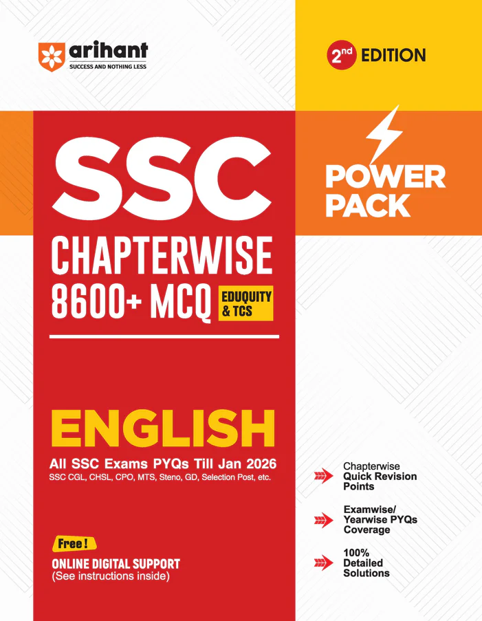 SSC English Chapterwise 8600+ MCQs | For CGL, CHSL, CPO, MTS, GD & Steno Exams | Eduquity & TCS Questions Till 2026 | Quick Revision Points + 100% Detailed Solutions
