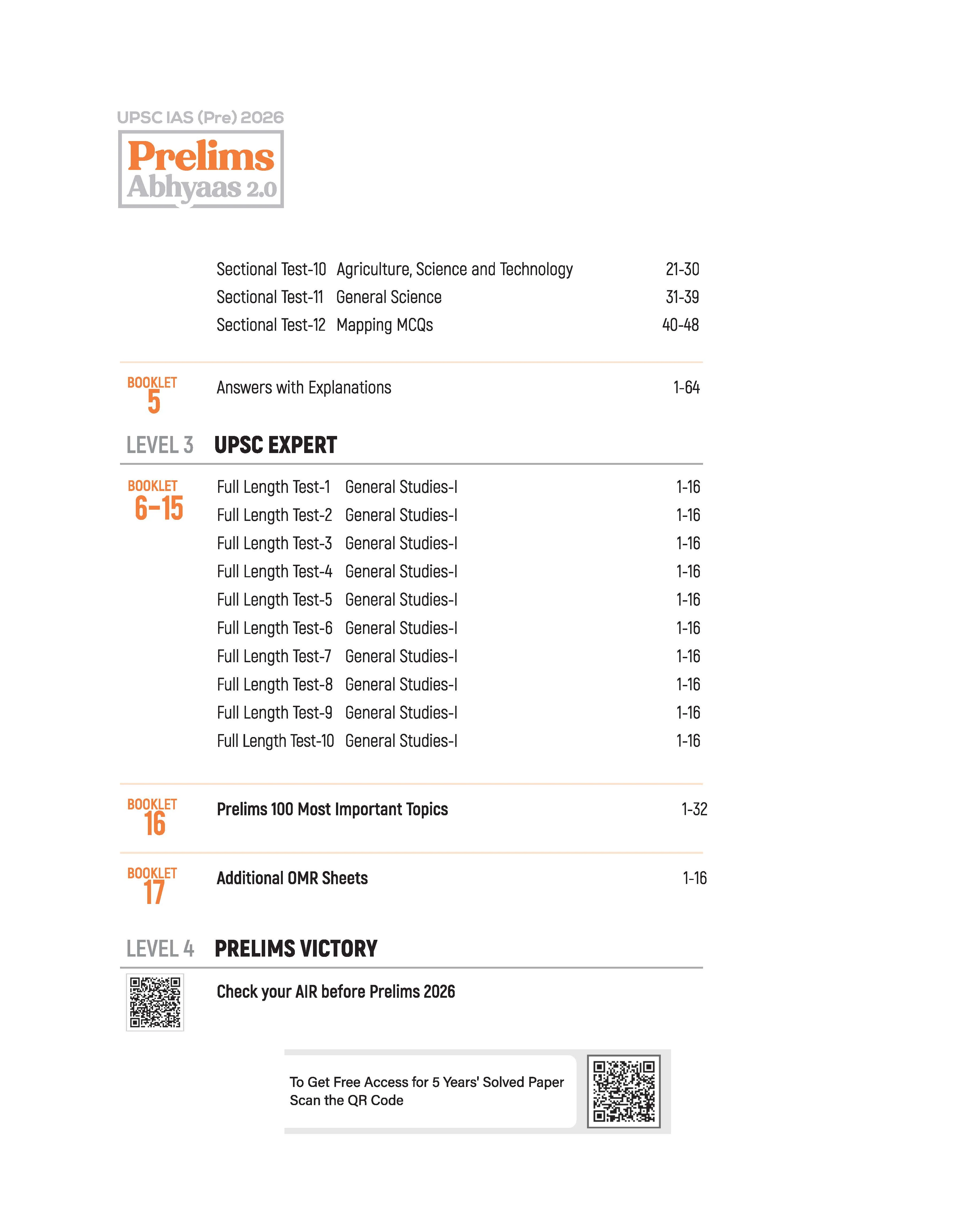 UPSC IAS Prelims 2026 – General Studies Paper 1 | Prelims Abhyaas 2.0 | 30+ Tests (7 NCERT Based + 12 Sectional + 10 Full-Length) | 100 Trending Topics with Mindmaps & Quick Revision Notes - Image 4