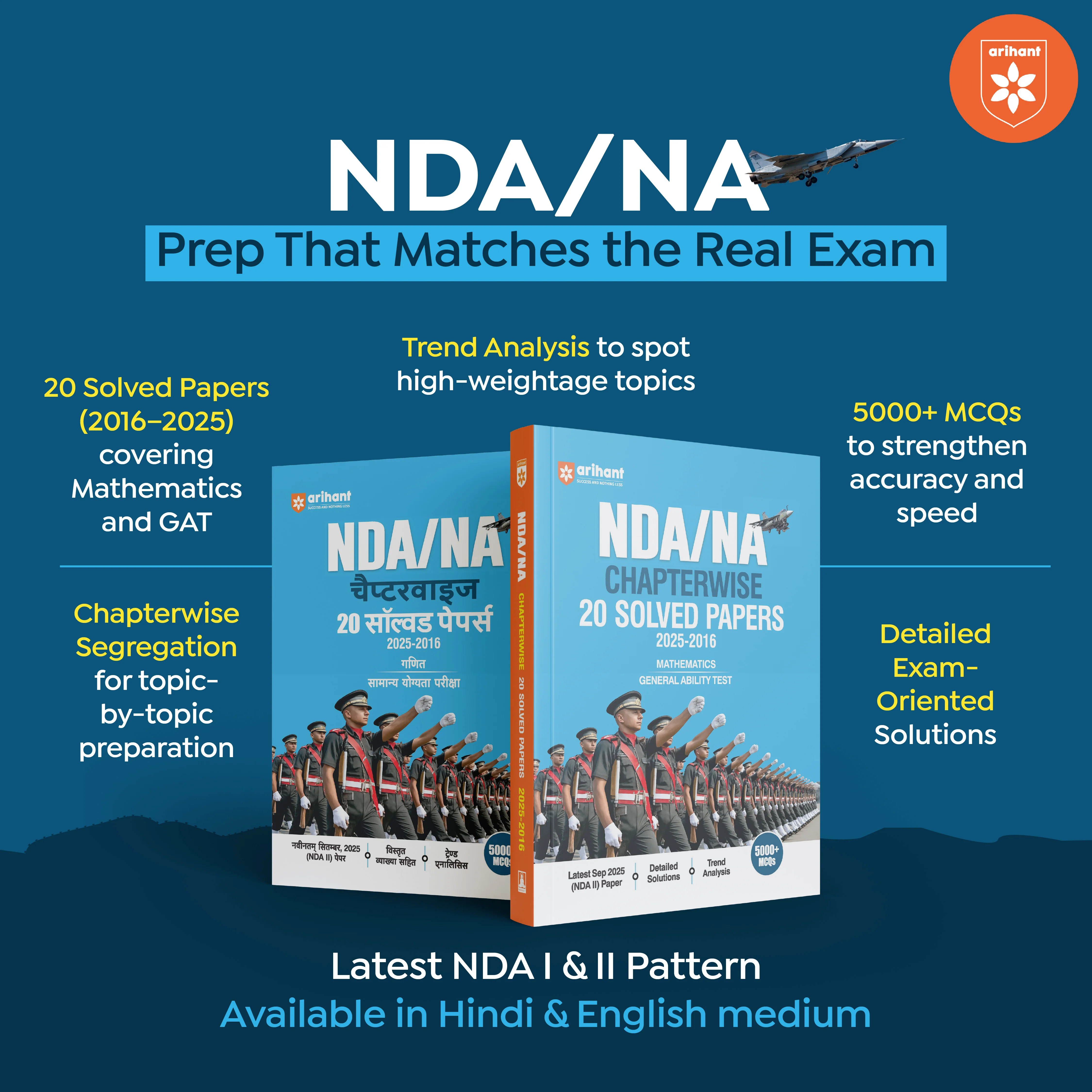 UPSC NDA/NA 2026 — Chapterwise 20 Solved Papers (2025–2016) | Mathematics & General Ability Test (GAT) | Detailed Explanations & Trend Analysis | 5000+ MCQs - Image 2
