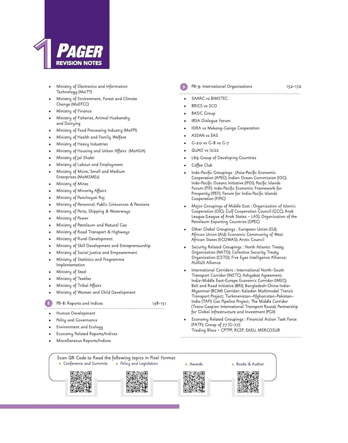 UPSC Prelims Booster | Pixel 1-Pager Revision Notes | Fast Revision, Entire Prelims GS in 1-Page Format, Concept & Fact Infographics with PYQ-Based Preparation - Image 5